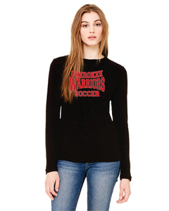 CHS-SOC-611-3 - Bella + Canvas Ladies' Jersey Long-Sleeve T-Shirt - Cherokee Warriors Soccer Logo