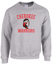 Load image into Gallery viewer, CHS-TRK-301-1 - Gildan Crew Neck Sweatshirt - Cherokee Warriors Head Logo