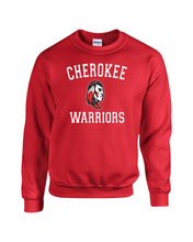 Load image into Gallery viewer, CHS-TRK-301-1 - Gildan Crew Neck Sweatshirt - Cherokee Warriors Head Logo