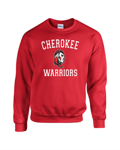 CHS-TRK-301-1 - Gildan Crew Neck Sweatshirt - Cherokee Warriors Head Logo