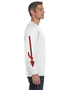 CHS-WIDE-516-1-White - Gildan Adult 5.5 oz., 50/50 Long-Sleeve T-Shirt - Fear of the Spear Logo