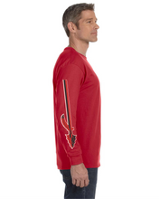 Load image into Gallery viewer, Item CHS-WIDE-521-1-Red - Gildan Adult 5.5 oz., 50/50 Long-Sleeve T-Shirt - Fear of the Spear Logo