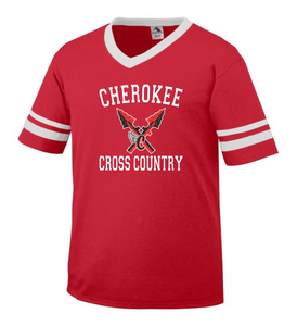 CHS-XC-510-2 - Augusta Sleeve Stripe Jersey - Cherokee Cross Country Logo