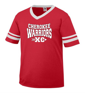 CHS-XC-510-4 - Augusta Sleeve Stripe Jersey - Cherokee Warriors XC Logo