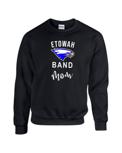 ET-BND-303-3B - Gildan Adult 8 oz., 50/50 Fleece Hoodie - Etowah Eagle Band Mom Logo