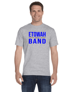 ET-BND-521-2 - Gildan 5.5 oz., 50/50 Short Sleeve T-Shirt -  Etowah Band Eagles Logo