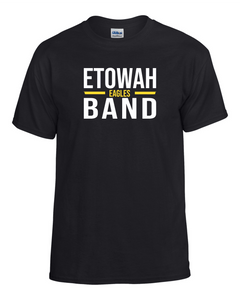 ET-BND-522-2 - Gildan 5.5 oz., 50/50 Short Sleeve T-Shirt -  Etowah Band Eagles Logo