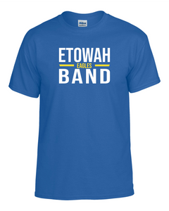 ET-BND-522-2 - Gildan 5.5 oz., 50/50 Short Sleeve T-Shirt -  Etowah Band Eagles Logo