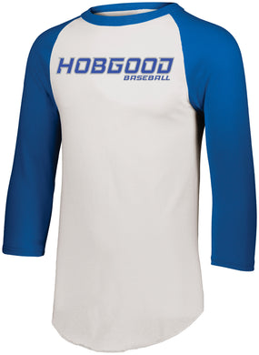 HG-AS-612-21 - Augusta Sportswear Baseball 3/4 Sleeve Jersey - Hobgood Baseball Logo