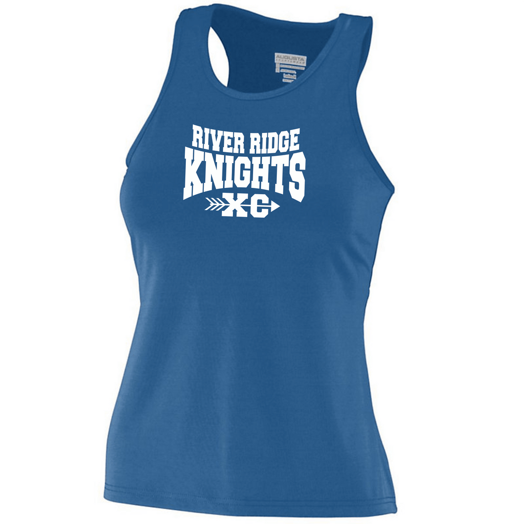 RR-XC-702-1 - Augusta Ladies Poly/Spandex Solid Racer-back Tank - River Ridge KNIGHTS XC Logo