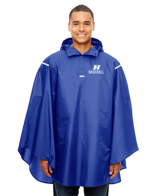 HG-AS-460-4 - Team 365 Adult Zone Protect Packable Poncho -  Hobgood H Baseball Logo
