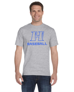 Item HG-BB-517-4 - Gildan Adult 5.5 oz., 50/50 Short Sleeve T-Shirt - Hobgood H Baseball Logo