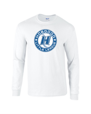Item HG-BB-518-2 - Gildan 5.5 oz., 50/50 Long-Sleeve T-Shirt - Hobgood Baseball Logo