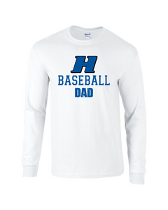 Item HG-BB-518-7 - Gildan 5.5 oz., 50/50 Long-Sleeve T-Shirt - Hobgood BB Dad Logo