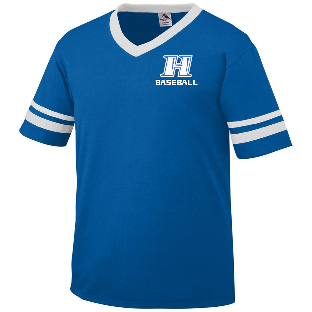 HG-AS-543-4 - Augusta Sleeve Stripe Jersey - Hobgood H Baseball Logo