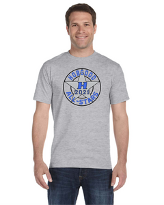HG-AS-517-31- Gildan Adult 5.5 oz., 50/50 Short Sleeve T-Shirt - Hobgood All-Star Baseball Logo