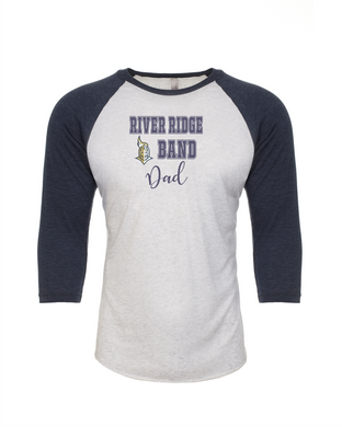 RR-BND-544-7 - Next Level Unisex Triblend 3/4-Sleeve Raglan - RR Band Dad Logo