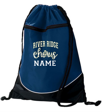 RR-CH-950-1 - Augusta Tri-Color Drawstring Backpack - River Ridge Chorus Logo & Personalized Name
