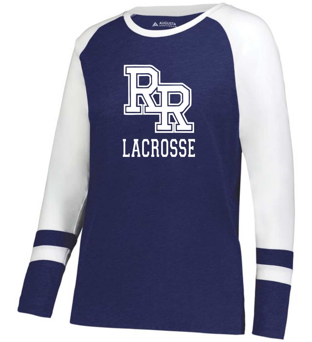 RR-LAX-642-1 - Augusta Ladies Long Sleeve Fanatic Tee - RR Lacrosse Logo