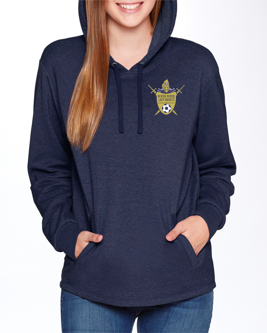 Item RR-SOC-108-1 Next Level Adult PCH Pullover Hoodie - RR Lady KNIGHTS Soccer Logo