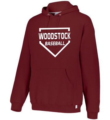 WW-BB-091-11 - Russell Athletic Unisex Dri-Power® Hooded Sweatshirt - Woodstock Diamond Baseball Logo