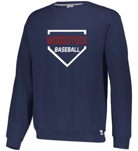 WW-BB-092-11 - Russell Athletic Unisex Dri-Power Crewneck Sweatshirt - Woodstock Diamond Baseball Logo