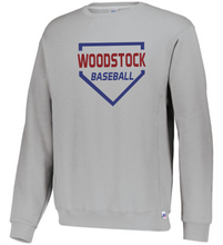 Load image into Gallery viewer, WW-BB-092-11 - Russell Athletic Unisex Dri-Power Crewneck Sweatshirt - Woodstock Diamond Baseball Logo