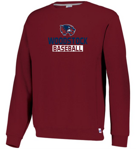 WW-BB-092-1 - Russell Athletic Unisex Dri-Power Crewneck Sweatshirt - Woodstock Baseball Logo