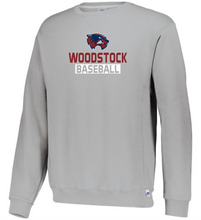Load image into Gallery viewer, WW-BB-095-1 - Russell Athletic Unisex Dri-Power Crewneck Sweatshirt - Woodstock 2022 Baseball Logo