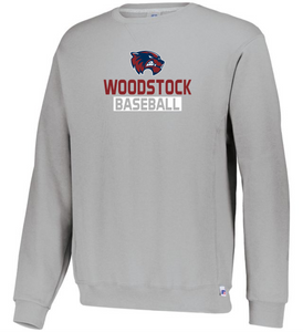 WW-BB-092-1 - Russell Athletic Unisex Dri-Power Crewneck Sweatshirt - Woodstock Baseball Logo