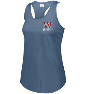 WW-BB-521-2 - Augusta Ladies Lux Tri-Blend Tank - Woodstock W Baseball Logo