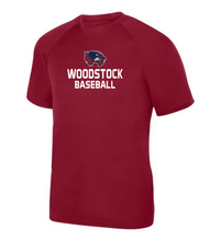 Load image into Gallery viewer, WW-BB-556-1 - Attain Wicking Raglan Short Sleeve Tee - Woodstock Baseball Logo