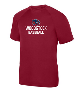 WW-BB-556-1 - Attain Wicking Raglan Short Sleeve Tee - Woodstock Baseball Logo