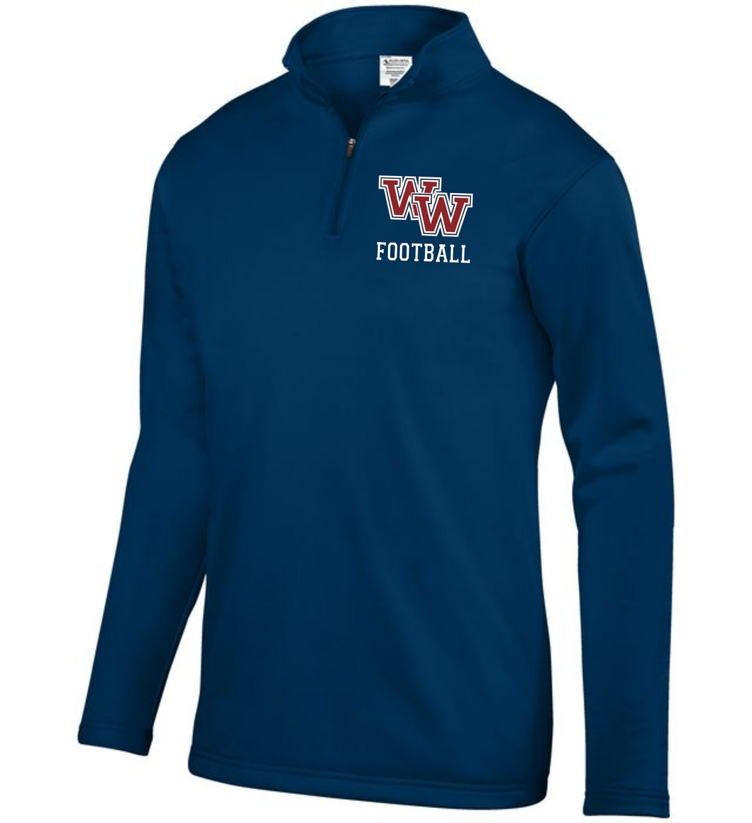 WW-FB-102-2 - Augusta 1/4 Zip Wicking Fleece Pullover -WW Football Logo