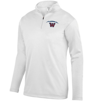 WW-FB-102-5 - Augusta 1/4 Zip Wicking Fleece Pullover - Football Laces Logo