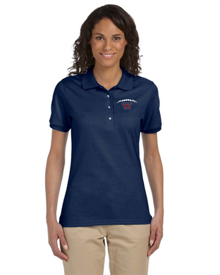 WW-FB-502-3 - Jerzees Adult 5.6 oz. SpotShield™ Jersey Polo - Football Laces Logo