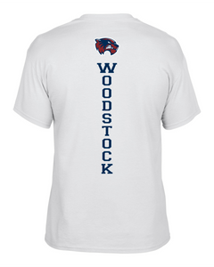 WW-FB-532-09 - Gildan Adult 5.5 oz., 50/50 T-Shirt - Laces & WW Wolverines Logo