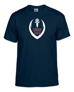 WW-FB-535-04 - Gildan Adult 5.5 oz., 50/50 T-Shirt - W-Football Outline Logo
