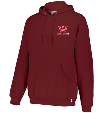 WW-GLAX-091-1 - Russell Athletic Unisex Dri-Power® Hooded Sweatshirt - Woodstock Girls' Lacrosse Logo