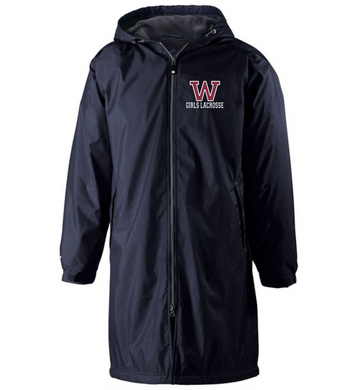 WW-GLAX-116-1 - Holloway Conquest Jacket - KNEE Length - Woodstock Girls Lacrosse Logo