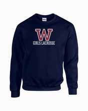 Load image into Gallery viewer, WW-GLAX-304-1 - Gildan Adult 8 oz., 50/50 Fleece Crew - Woodstock Girls Lacrosse Logo