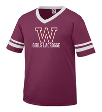 Load image into Gallery viewer, WW-GLAX-543-1 - Augusta Sleeve Stripe Jersey - Woodstock Girls Lacrosse Logo