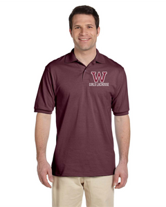 WW-GLAX-553-1 - Jerzees 5.6 oz. Spot Shield Jersey Polo - Woodstock Girls Lacrosse Logo