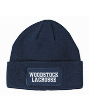 Load image into Gallery viewer, WW-GLAX-908 - Big Accessories Patch Beanie - Woodstock Lacrosse Logo