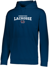 Load image into Gallery viewer, WW-LAX-105-3 - Augusta Wicking Fleece Hoodie Pullover - Woodstock LAX Wolverine Logo
