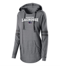 Load image into Gallery viewer, WW-LAX-242-3 - Holloway LADIES HOODED LOW KEY PULLOVER - Woodstock LAX Wolverine Logo
