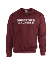 Load image into Gallery viewer, WW-LAX-305-8 - Gildan Adult 8 oz., 50/50 Fleece Crew - Woodstock Lacrosse Logo