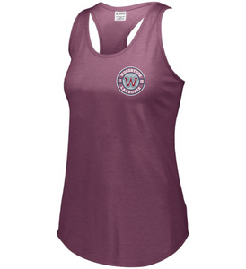 WW-LAX-514-2 - Augusta Ladies Lux Tri-Blend Tank - Woodstock W LAX Logo