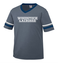Load image into Gallery viewer, WW-LAX-543-8 - Augusta Sleeve Stripe Jersey - Woodstock Lacrosse Logo