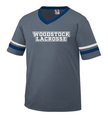 WW-LAX-543-8 - Augusta Sleeve Stripe Jersey - Woodstock Lacrosse Logo